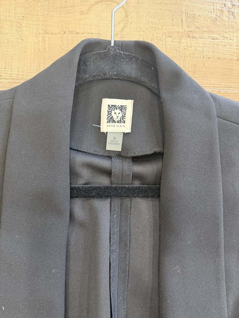 Anne Klein Black Open Front Shawl Collar Blazer Jacket - Picture 2 of 4